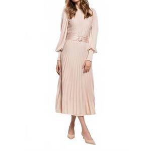 NEW MARIA PAVAN pleated midi dress in blush